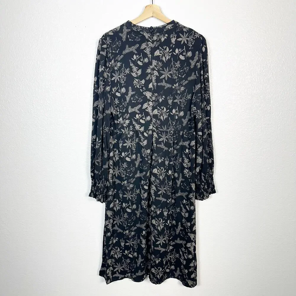 Disturbia Womens Goth Poisonous Plant Puff Sleeve Midi Dress Black Size US 12 - Picture 7 of 16